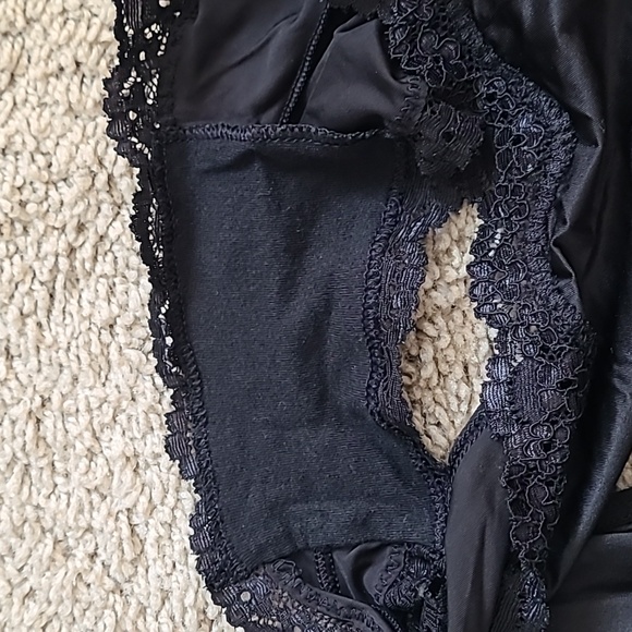 NWOT Victoria's Secret Black Tie Back Satin Panty - Picture 11 of 11